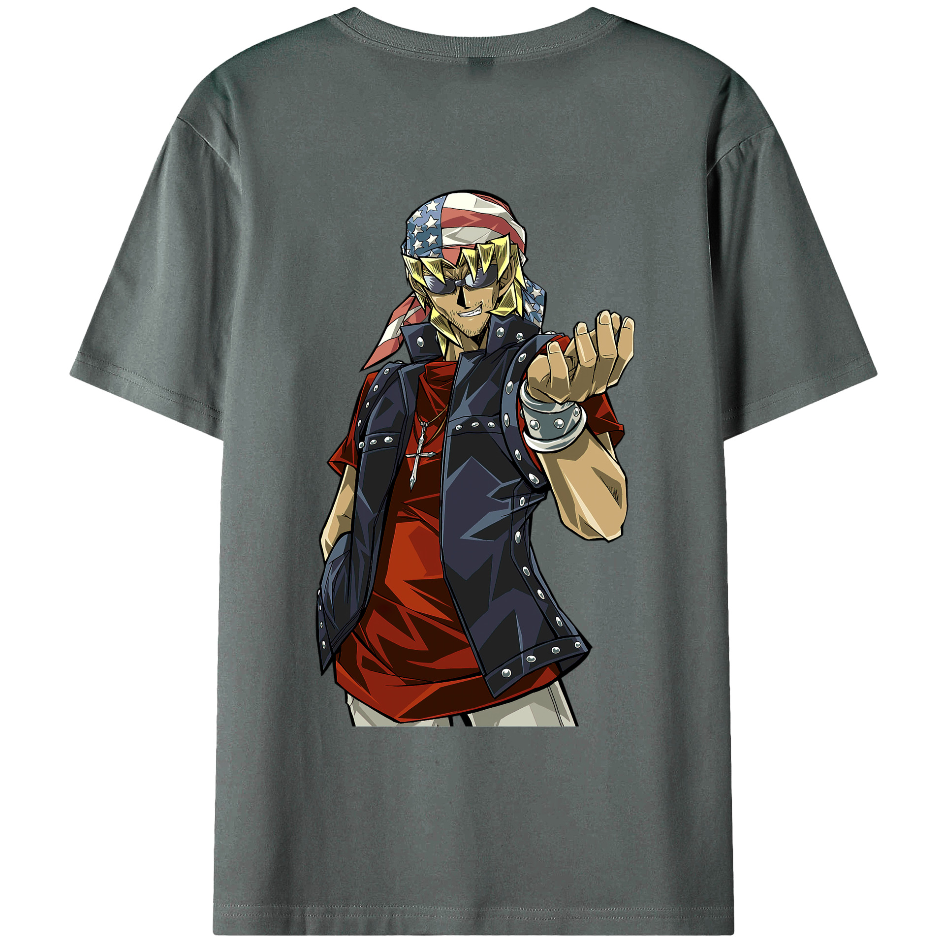 （画像用） 遊☆戯☆王 Yu-Gi-Oh! 綿100％ メンズ半袖Tシャツ（バックプリント） 通気性